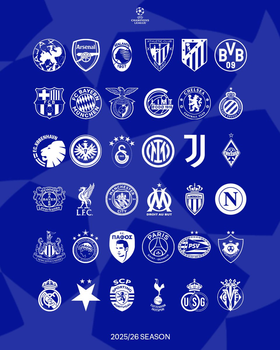 The 25/26 #UCL line-up! 👌