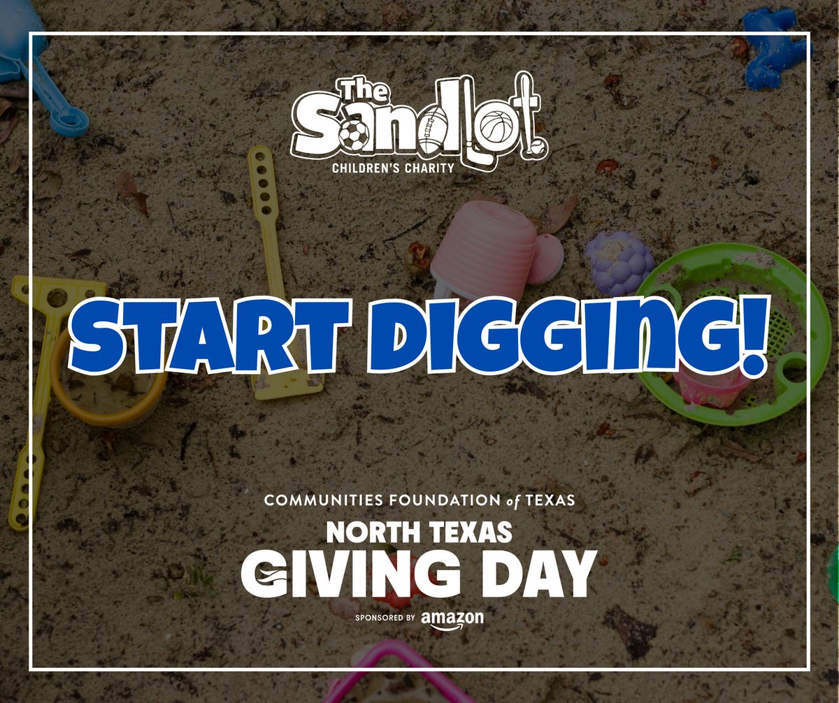 Start digging! 🪣 #EarlyGiving for #NTXGivingDay is live. Every gift builds something bigger. Give now: bit.ly/sandlotNTXGD