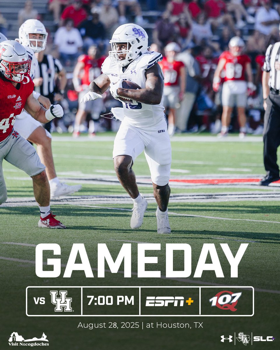 Ready for 𝗧𝗔𝗞𝗘𝗢𝗙𝗙 in H-Town 🚀

🪓🆚🐱
📍: TDECU Stadium
🎥: tinyurl.com/35jepv6c
📊: tinyurl.com/2ermmpch
📻: tinyurl.com/42txsjy5
📰: tinyurl.com/yc86tey7

#AxeEm x #EastTexasTough