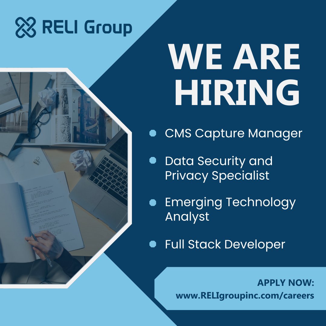 RELI Group is hiring! Explore our current openings and discover opportunities to advance your career with a team dedicated to impactful, innovative work. 

Join us today: religroupinc.com/careers/?utm_s…

#RELIGroup #Careers #whyRELI
