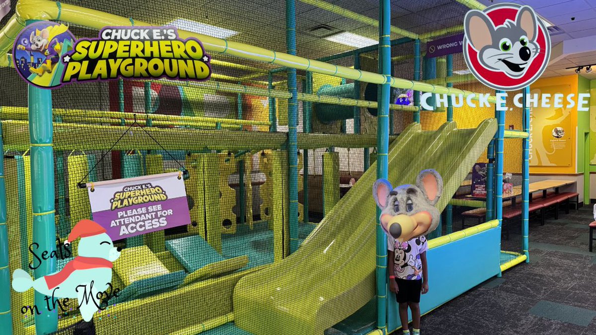 MoveSeals's tweet photo. Premiering today at 3:45 PM! Take a tour of Chuck E.’s Superhero Playground at @ChuckECheese! #playground #indoorplayground #chuckecheese #franklin https://t.co/t3yVSPLLVF