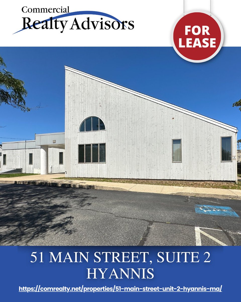 ComRealtyNet's tweet image. 51 Main Street, SUITE 2, Hyannis:
- less than half a mile to CCH
- Property is within an opportunity zone
- 1,800+ sf of first floor space with multiple private offices and exam rooms
- Ample parking

#medicalofficecapecod #capecodhealthcare #mainstreethyannis