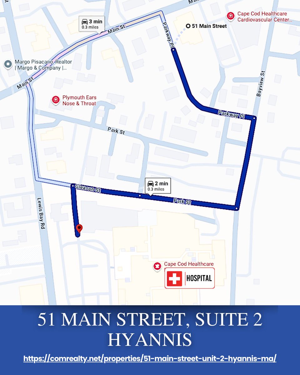 ComRealtyNet's tweet image. 51 Main Street, SUITE 2, Hyannis:
- less than half a mile to CCH
- Property is within an opportunity zone
- 1,800+ sf of first floor space with multiple private offices and exam rooms
- Ample parking

#medicalofficecapecod #capecodhealthcare #mainstreethyannis