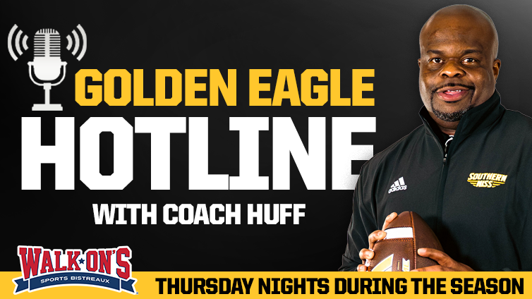 Southern Miss Football (@southernmissfb) on Twitter photo The Golden Eagle Hotline is 𝗧𝗢𝗡𝗜𝗚𝗛𝗧 🗣️
Join us at Walk-On's at 8 p.m. for the show and come ready with questions for John Cox and <a href="/CoachHuff/">Charles C. Huff</a>!
⌚️ » 8 p.m.
📻 » Southern Miss Sports Network
Reply to this with your questions!
<a href="/walk_ons/">Walk-On's Sports Bistreaux</a> | #SMTTT The Golden Eagle Hotline is 𝗧𝗢𝗡𝗜𝗚𝗛𝗧 🗣️
Join us at Walk-On's at 8 p.m. for the show and come ready with questions for John Cox and <a href="/CoachHuff/">Charles C. Huff</a>!
⌚️ » 8 p.m.
📻 » Southern Miss Sports Network
Reply to this with your questions!
<a href="/walk_ons/">Walk-On's Sports Bistreaux</a> | #SMTTT