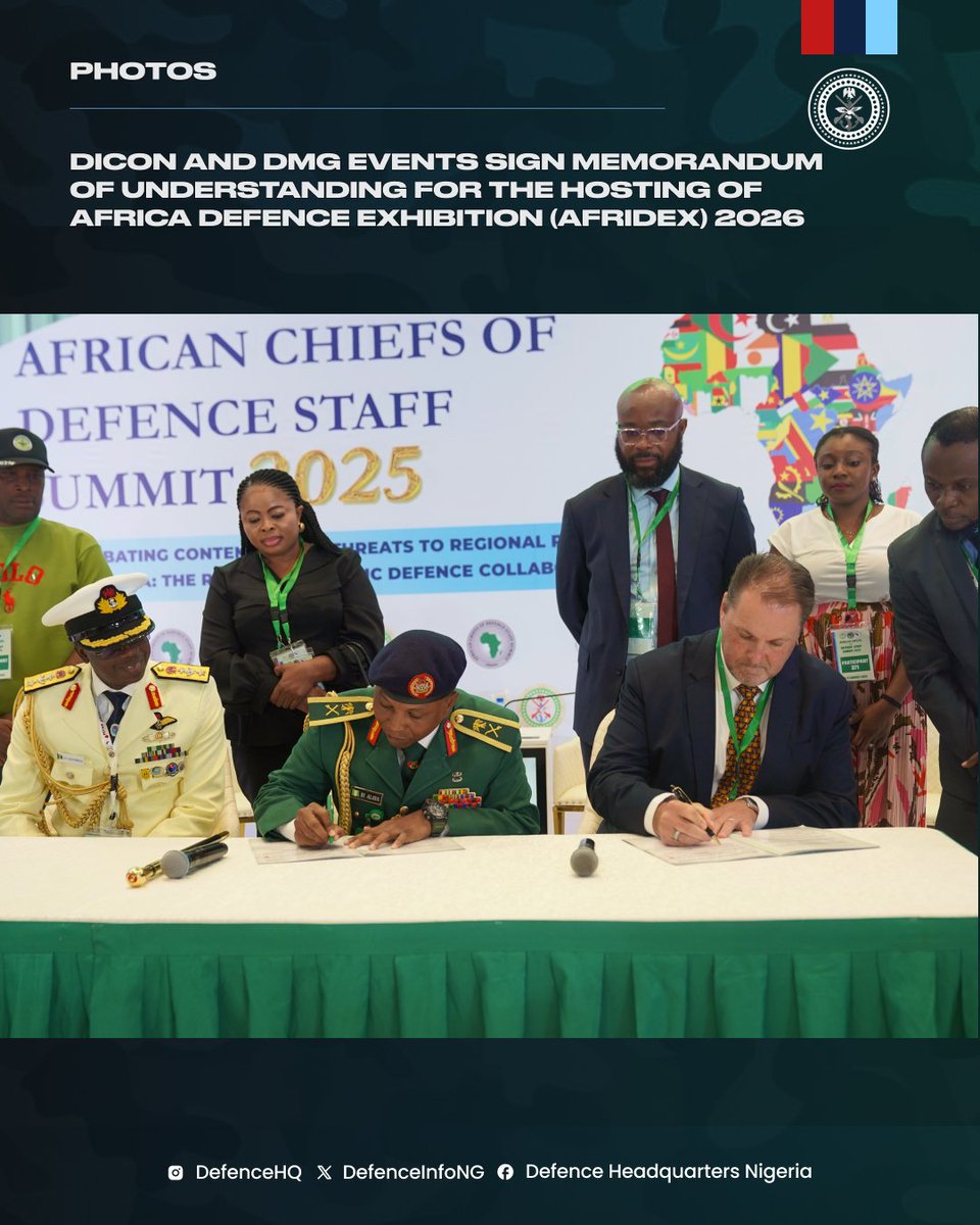 DICON &amp; DMG Events Signed an MOD for the hosting of the Africa Defence Exhibition (AFRIDEX) 2026