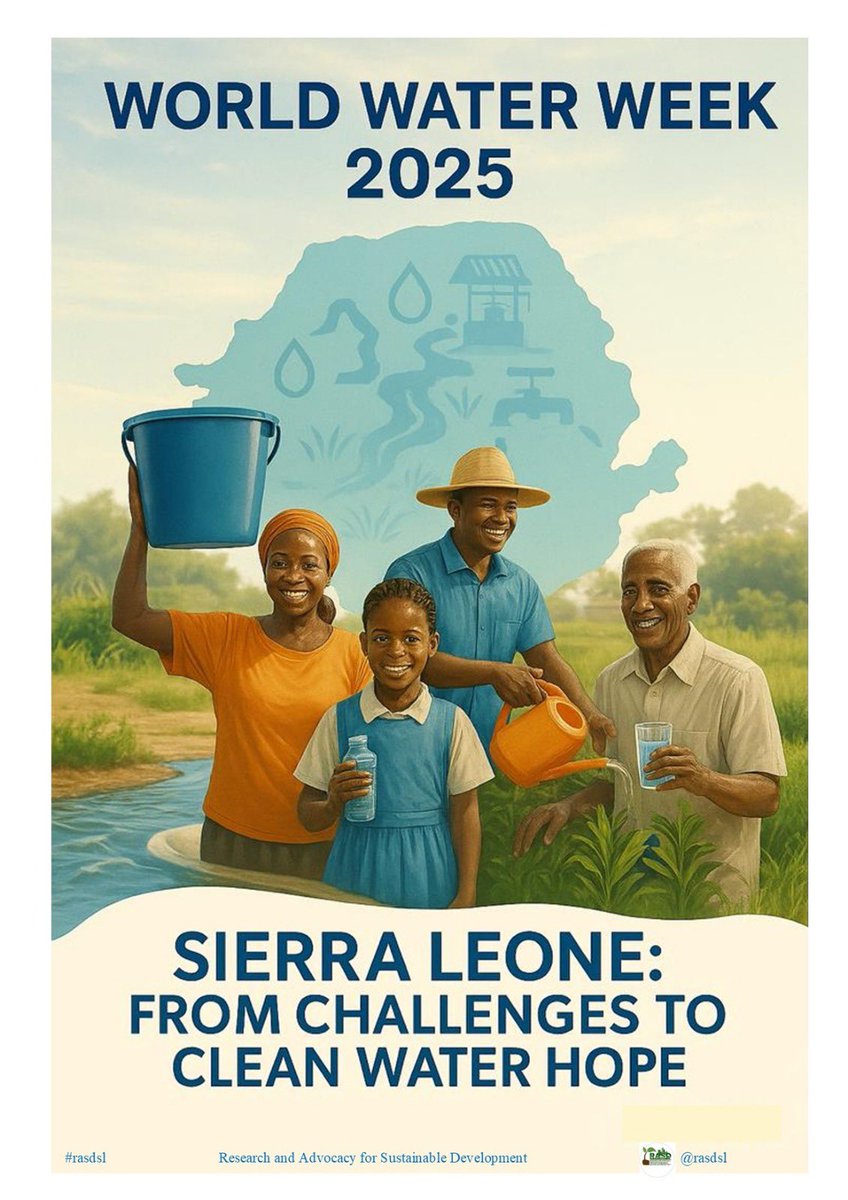 rasdsl1's tweet photo. In celebration of World Water Week, 2025, we are bringing you the state of water in Sierra Leone.

Wata na layf 💧

#WaterSupply, #WorldWaterWeek, #climateresilience, #SaloneX, #EnvironmentMatters. https://t.co/TJXm2o2WyZ