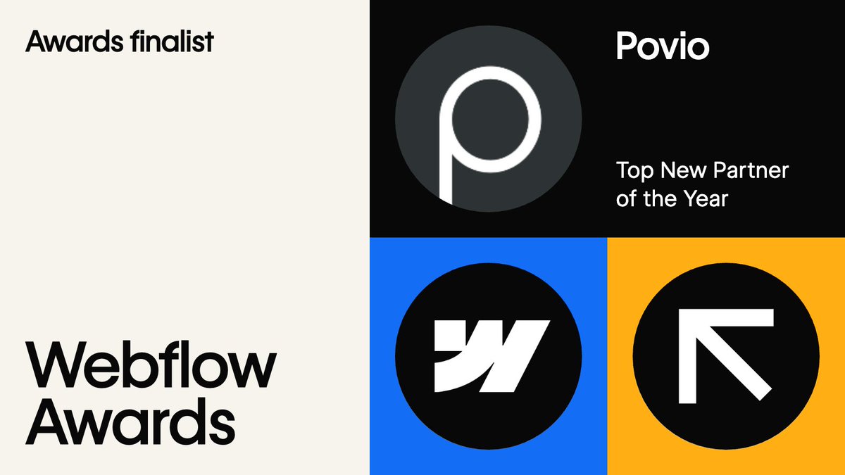 Povio's tweet image. Big news from our @webflow journey: Povio has been nominated for Top New Partner of the Year! 💙

In less than a year, we’ve gone from certified partners to finalists at the Webflow Awards. 🎉

#Povio #Webflow #WebflowAwards