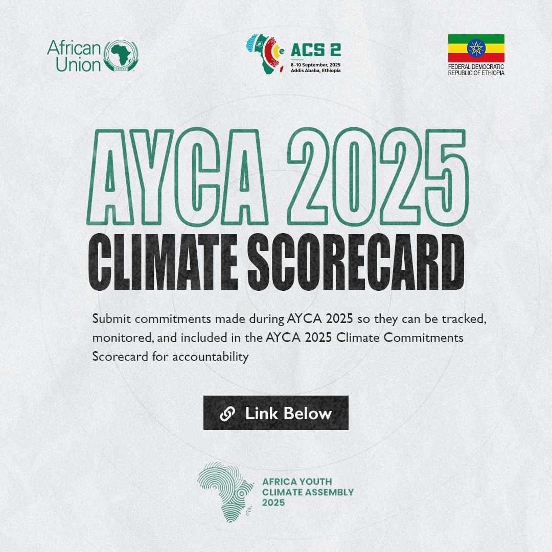 aycassembly2025's tweet photo. AYCA 2025 Climate Scorecard
Submit your #AYCA2023 climate commitments to be tracked &amp; included for accountability.
🔗:https://t.co/sy038PmRiB

#ACS2 #ClimateAction #Youth #AYCA https://t.co/7aMAR3zpd4
