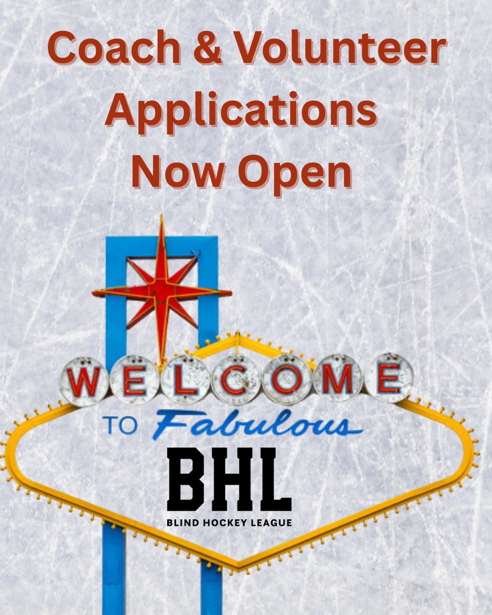 The BHL is excited to announce the release of this year’s 2025 BHL Carnegie Cup Coaches and Volunteer Application, now open until September 10 2025. 

Apply on our website to be part of #BlindHockey history in #LasVegas: blindhockeyleague.com/coach-voluntee…

#Blind #Hockey #CarnegieCup2025