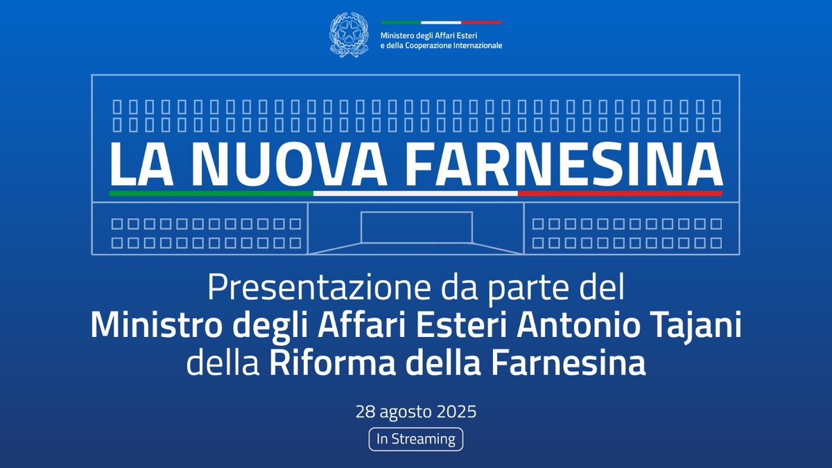 ItalyMFA's tweet photo. Il Ministro @Antonio_Tajani presenta la riforma della #Farnesina a margine della seduta del Consiglio dei Ministri.

Segui la diretta👇

https://t.co/rGghwIgzBj https://t.co/fyvfKs6yxf