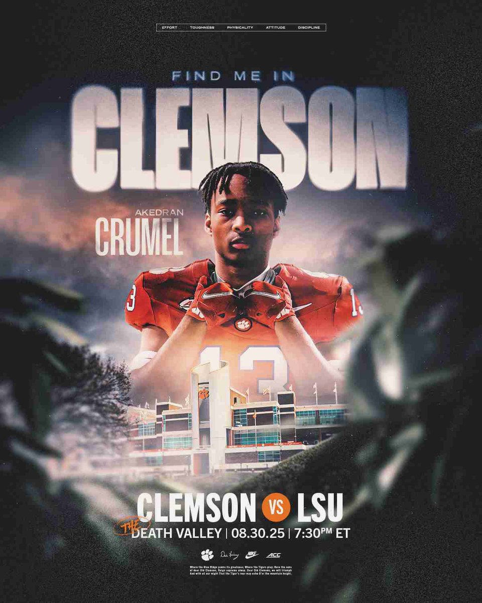 See yall in Death Valley this Weekend 🐅🐅 <a href="/ClemsonFB/">Clemson Football</a> <a href="/ClemsonInsider/">TheClemsonInsider</a>  <a href="/austinhannon_/">Austin Hannon</a> <a href="/TomLoy247/">Tom Loy</a> @RivalsFriedman <a href="/adamgorney/">Adam Gorney</a> <a href="/SWiltfong_/">Steve Wiltfong</a> @npcoachjeff @ChadSimmon <a href="/BrandonHuffman/">Brandon Huffman</a> <a href="/TheUCReport/">Billy Tucker</a>