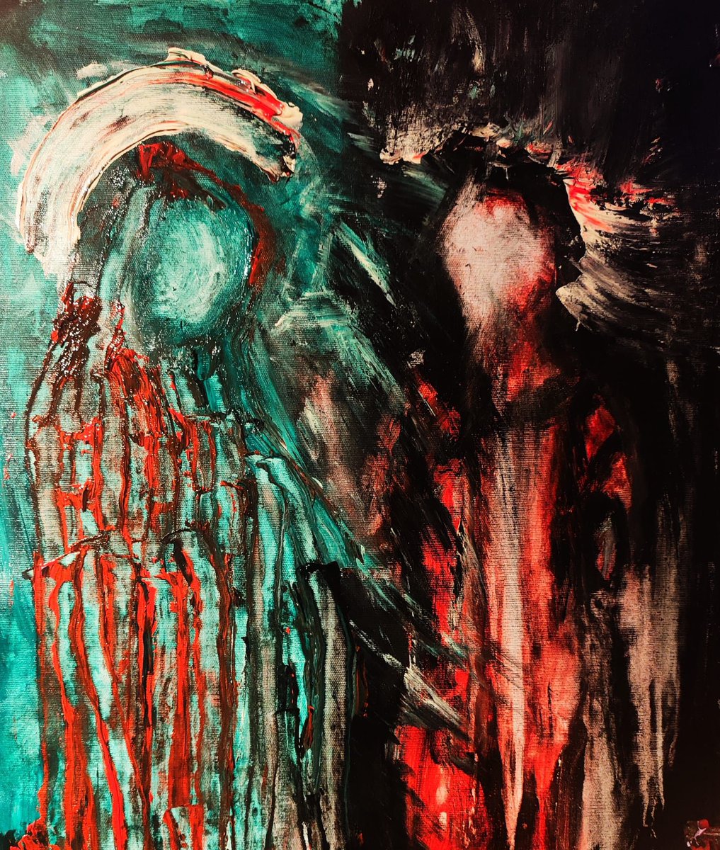 We wanted to highlight the artwork of <a href="/Vervoort_Joost/">Joost Vervoort 🌌</a> who created the cover for Unself.

His approach was to listen to the record, and paint a visual representation of the emotions and themes.

Unself is out via Nuclear Blast on 24/10/25. Pre-order: linktr.ee/conjureruk