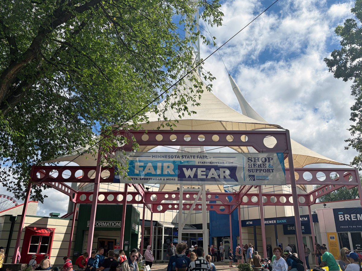 Signature_MN's tweet photo. The sun is shinning at the @mnstatefair today! ☀️ Stop by one of our three stores and grab state fair-exclusive merch! https://t.co/kKhiB2miha