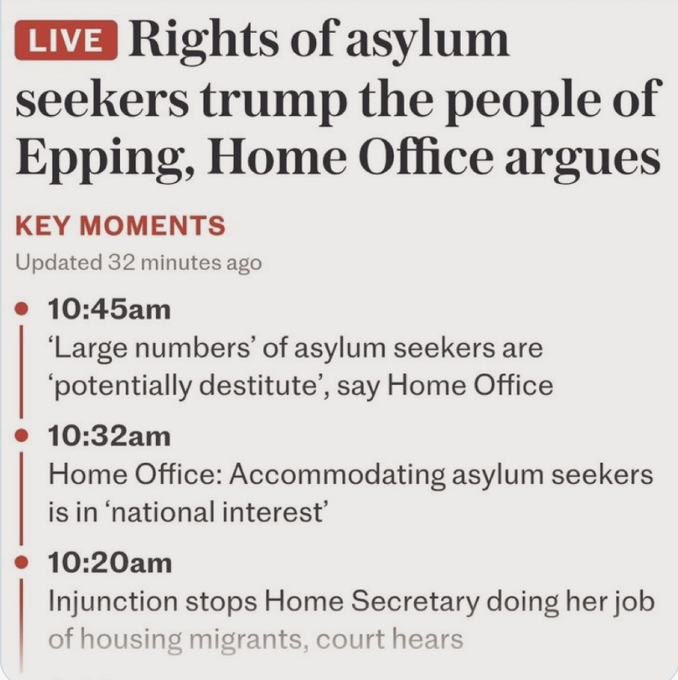 Duncan Irvine (@duncanirvine10) on Twitter photo Dear <a href="/ukhomeoffice/">Home Office</a>
YOUR duty is first and foremost to the people of Britain, the fact that you are arguing its not - shows just how far you have fallen.
You are an embarrassment to all or us. Dear <a href="/ukhomeoffice/">Home Office</a>
YOUR duty is first and foremost to the people of Britain, the fact that you are arguing its not - shows just how far you have fallen.
You are an embarrassment to all or us.