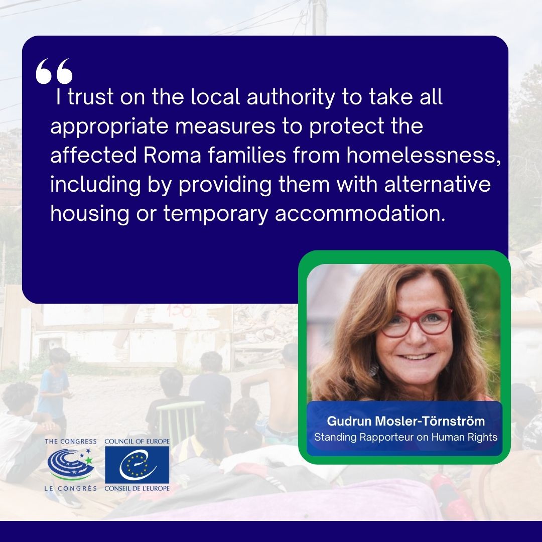 Congress of Local and Regional Authorities (@coecongress) on Twitter photo Gudrun Mosler-Törnström: <a href="/COECongress/">Congress of Local and Regional Authorities</a> Standing Rapporteur on Human Rights, “Concerned after hearing about the recent demolitions in Lozenets district of Stara Zagora, #Bulgaria.
👇 Gudrun Mosler-Törnström: <a href="/COECongress/">Congress of Local and Regional Authorities</a> Standing Rapporteur on Human Rights, “Concerned after hearing about the recent demolitions in Lozenets district of Stara Zagora, #Bulgaria.
👇