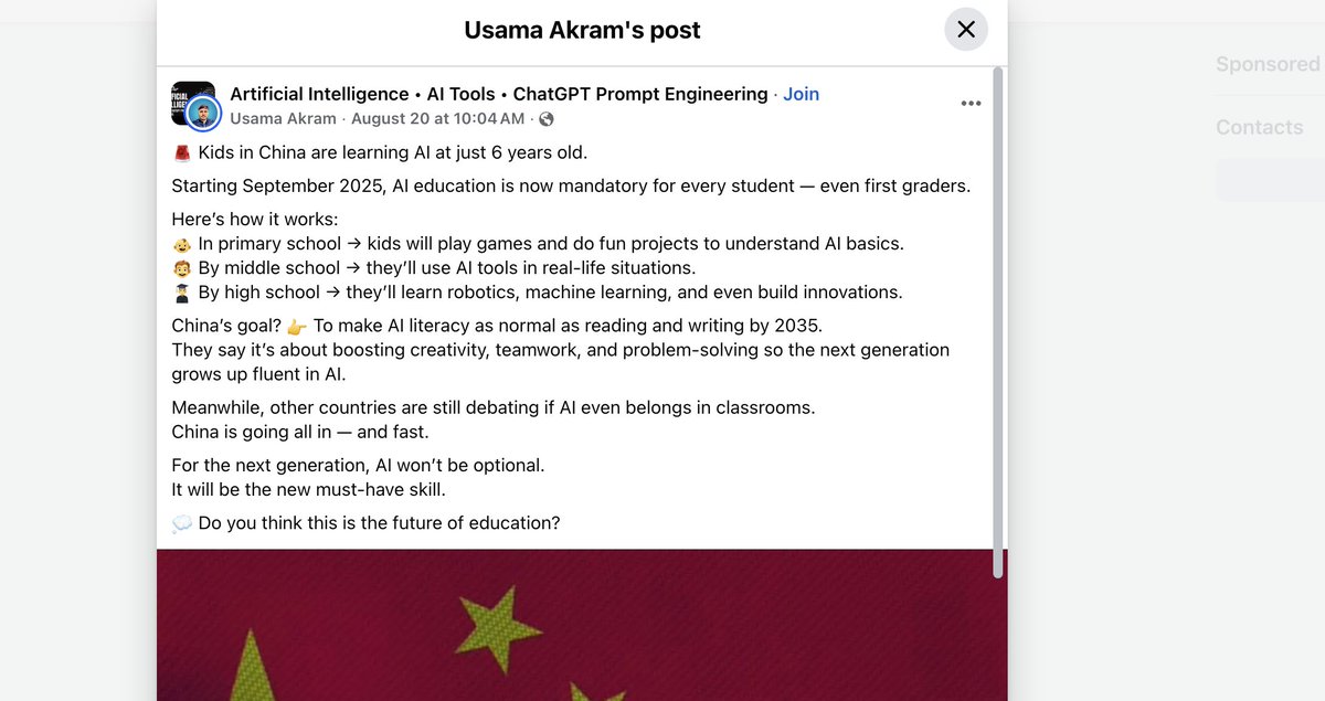 GSV_SS's tweet image. 2 years in 6 weeks! China starts at age 6.

Get your family AI-ready in 2.5h: homework boost + safe rules. 

For parents with teens:

🗓️ 2025-09-20 • Berlin

 ⏰ DE 10:00–12:30 &amp;amp; EN 13:00–15:30

🎟️ EliasKouloures.com

⚠️Seats limited

 #Berlin #AI #FamilyWorkshop #Education