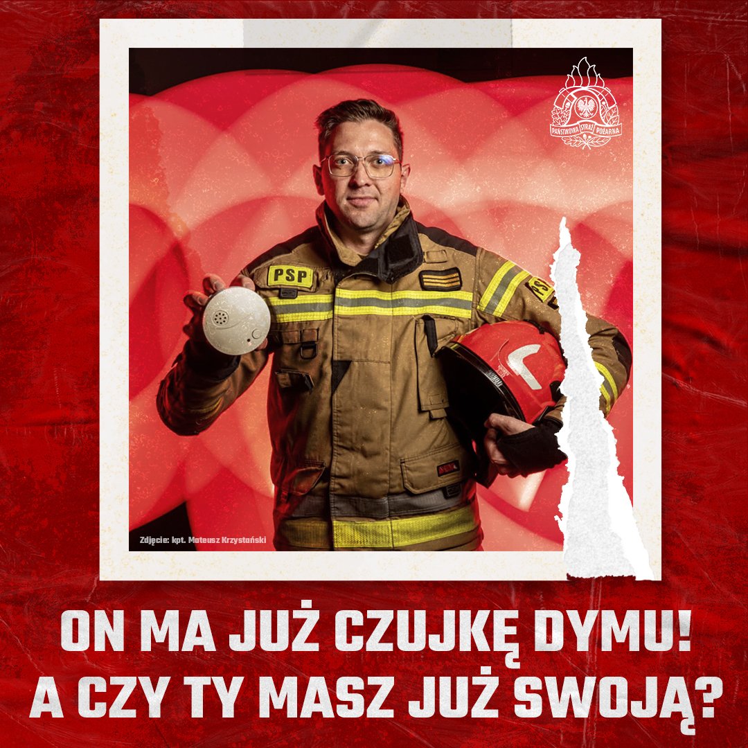 🚨A czy Ty masz u siebie zamontowaną czujkę dymu? 🔥 Jeśli tak, to napisz komentarz TAK! ✍💬
🔁 UDOSTĘPNIJ ten post i pokaż, że zależy Ci na bezpieczeństwie swoich bliskich! ❤👨‍👩‍👧‍👦

Ministerstwo Spraw Wewnętrznych i Administracji
Prewencja Społeczna Państwowej Straży Pożarnej