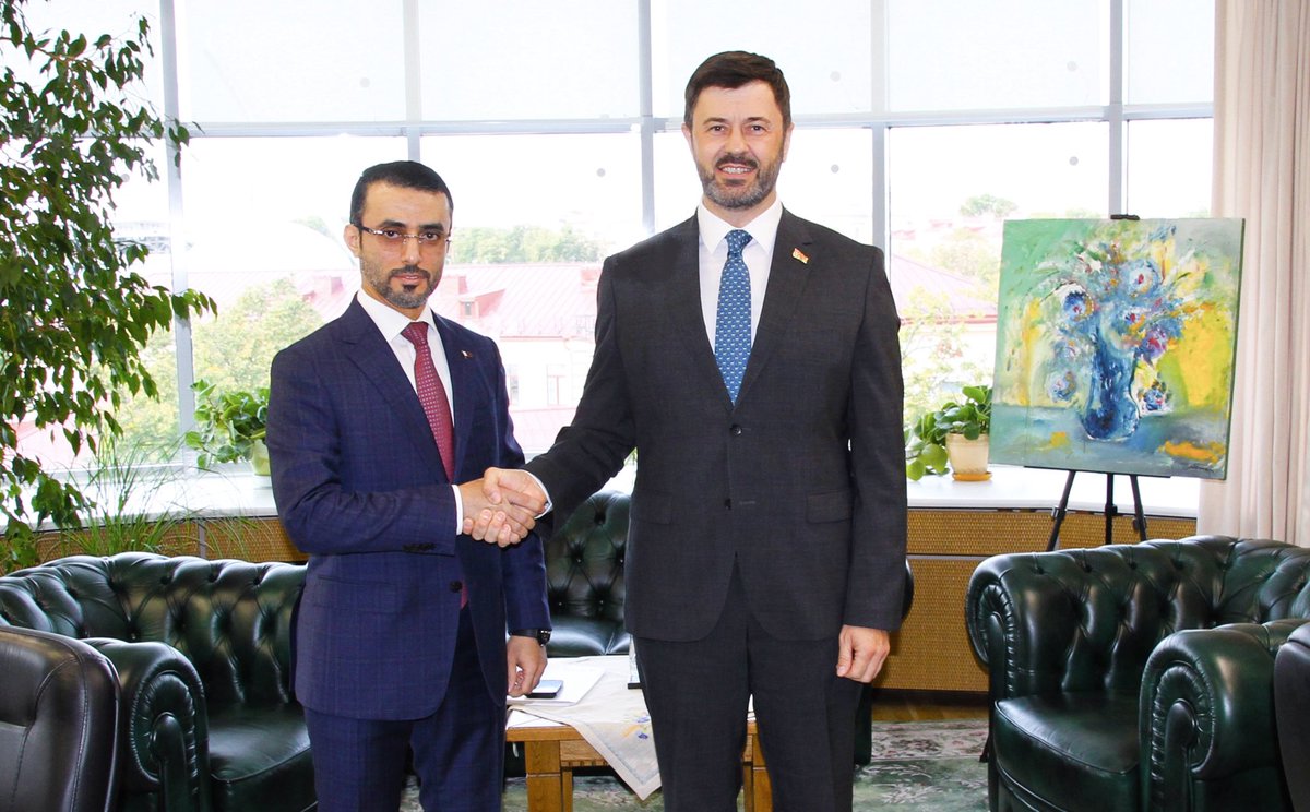🇧🇾🤝🇶🇦 First Deputy FM of #Belarus <a href="/Lukashevich77/">Sergey Lukashevich</a> met with the Ambassador of #Qatar Hamoud Saleh Al-Saadi.  

Strengthening trade &amp; economic cooperation and exchanging visits at various levels were on the agenda