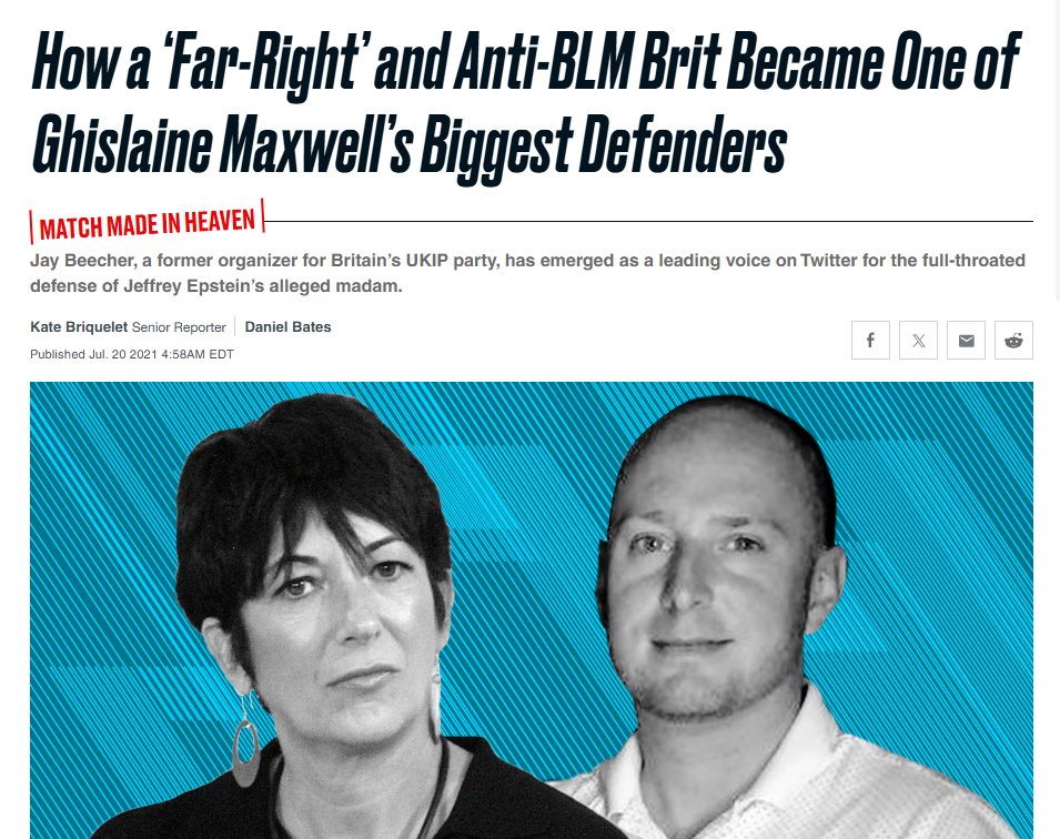 UnfilteredSocky's tweet photo. 💅 On that pedo note, baby, here is a reminder that @Jay_Beecher simps for convicted child sex trafficker Ghislaine Maxwell, honey https://t.co/3zq2mYV2iS