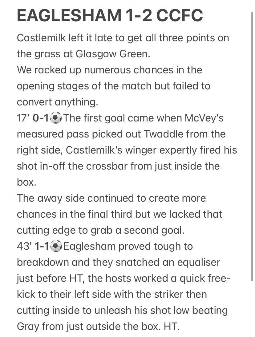 CCFC Saturday tweet media