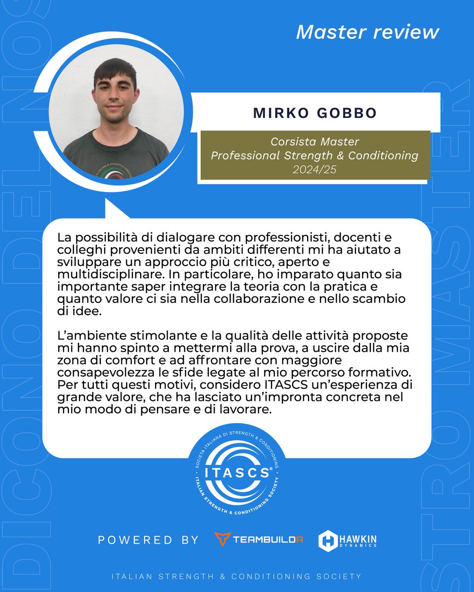 itascs_official's tweet image. I Master #ITASCS sono anche una sfida con se stessi.
Mettiti alla prova nell&apos;edizione 2025/26 del Master in Professional Strength and Conditioning.

#bepartofit #review #testimonianza #recensione #diconodinoi