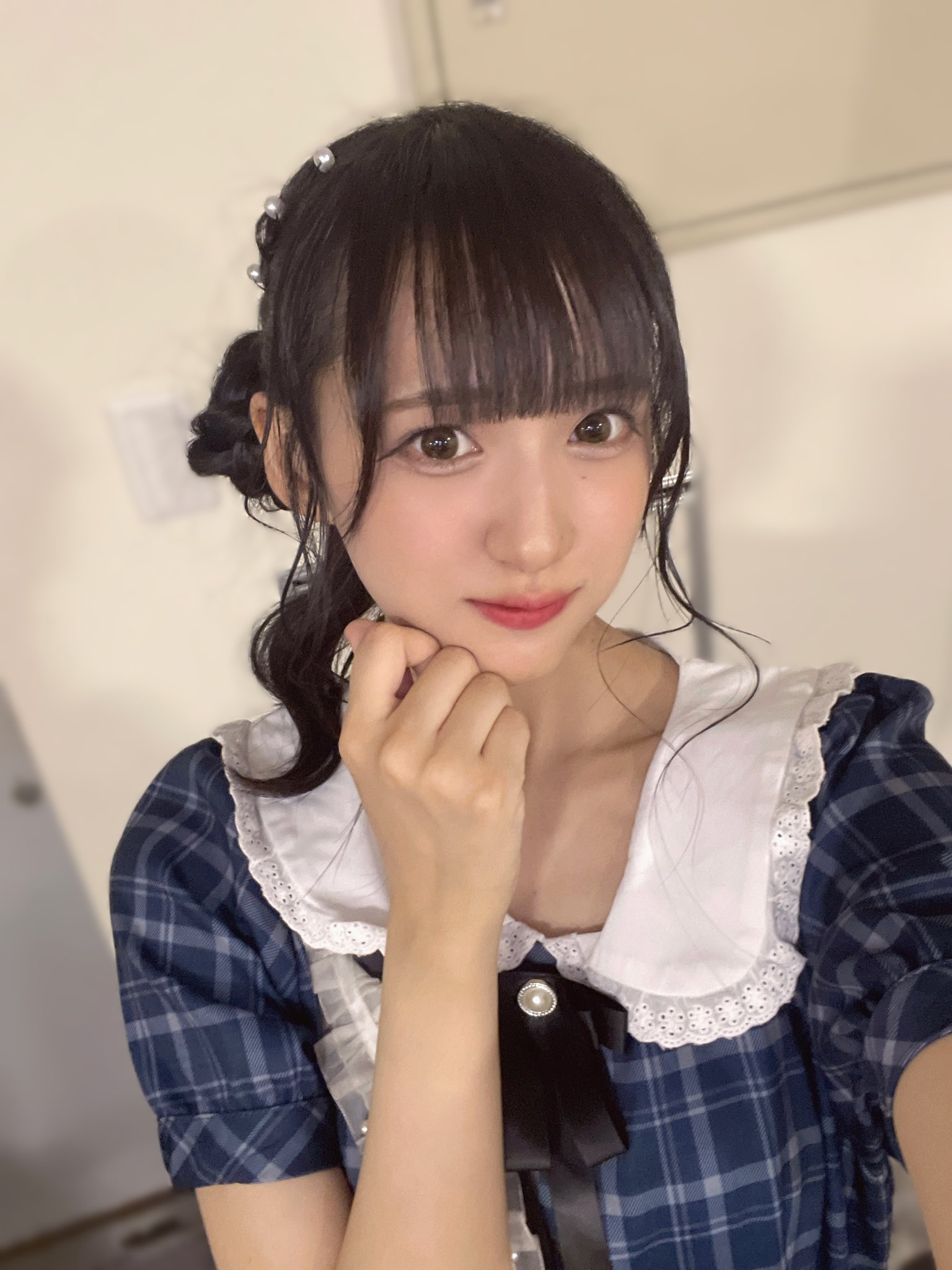 ま♡ 様 MA*RS】ハートボタンワッフルトップス - ホワイト size-F | 地雷