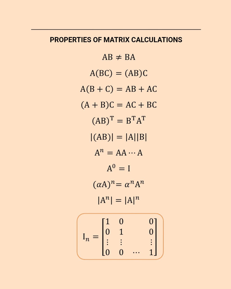 Properties of Matrix Calculation