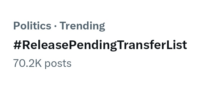 Trending
#ReleasePendingTransferList