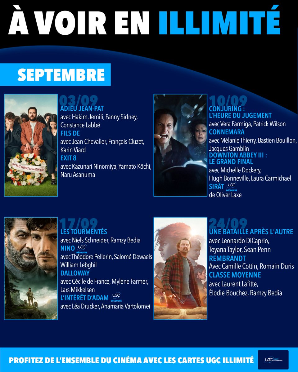 Le mois de Septembre s’annonce CHARGÉ 🔥
Quel film avez-vous le plus hâte de voir ?
👉 Dites-le nous en commentaire.