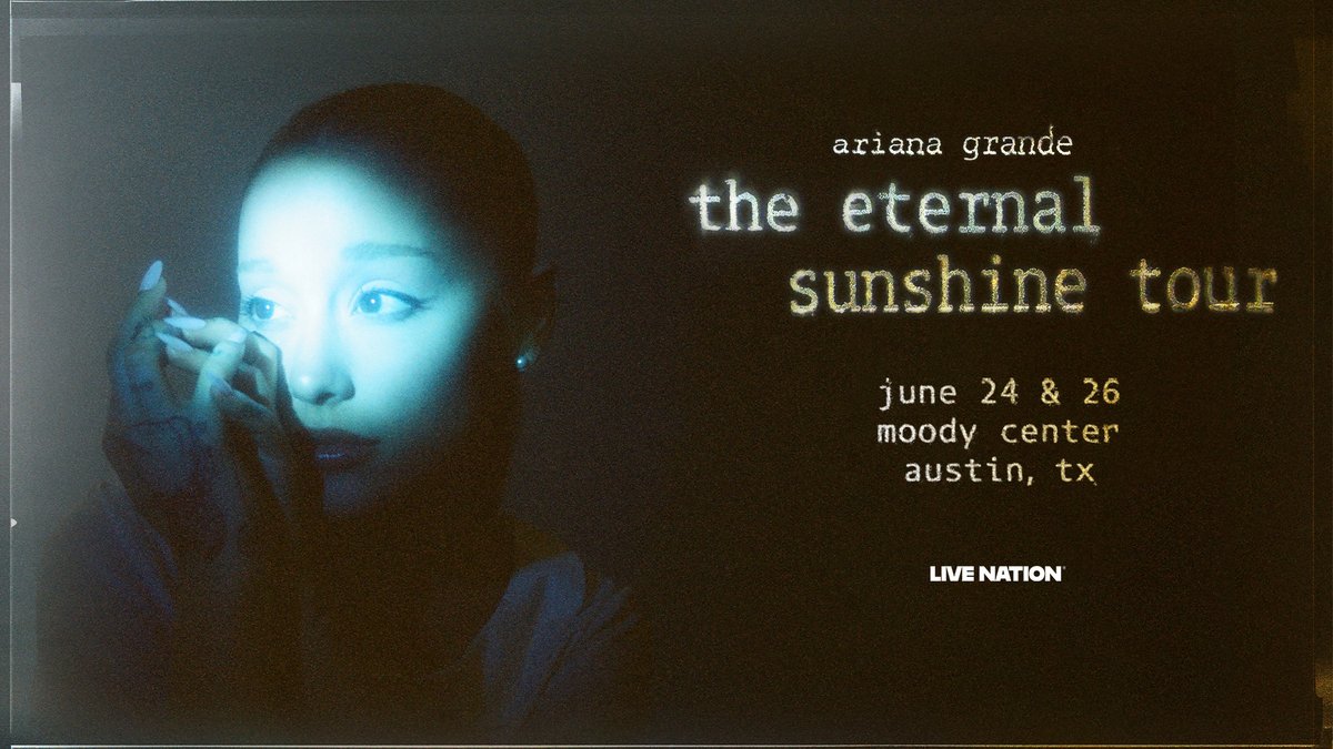 JUST ANNOUNCED

The best thing you’ll hear this year ₊˚⊹♡ Ariana Grande's the eternal sunshine tour is coming to Moody Center on June 24 &amp; 26. Sign up now for artist presale until September 7th at 1pm CT - bit.ly/4np4MW7

Onsale | September 10th at 10am