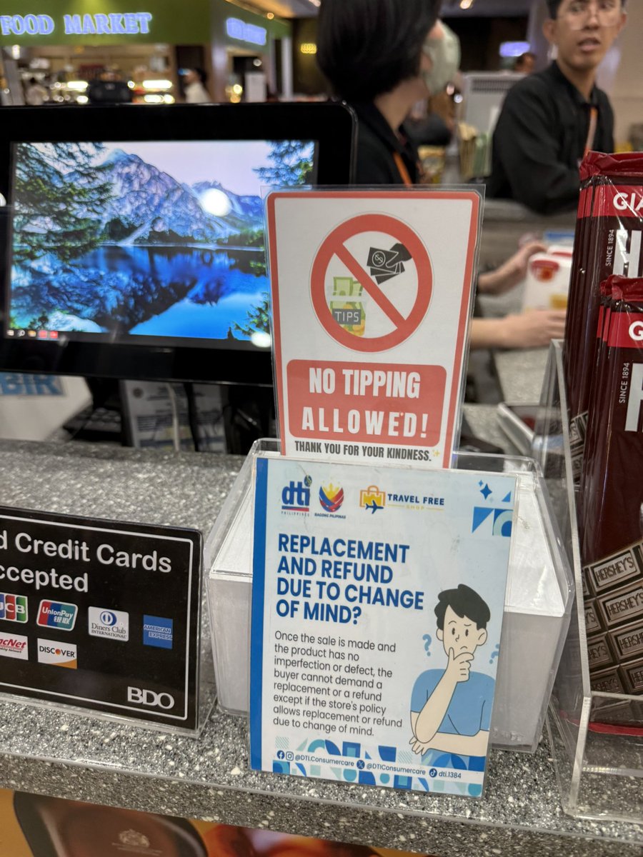 Just came back from the Philippines…

Unlike the US the malls are FULL of people

Also found a sign that said no tipping!

Very interesting….