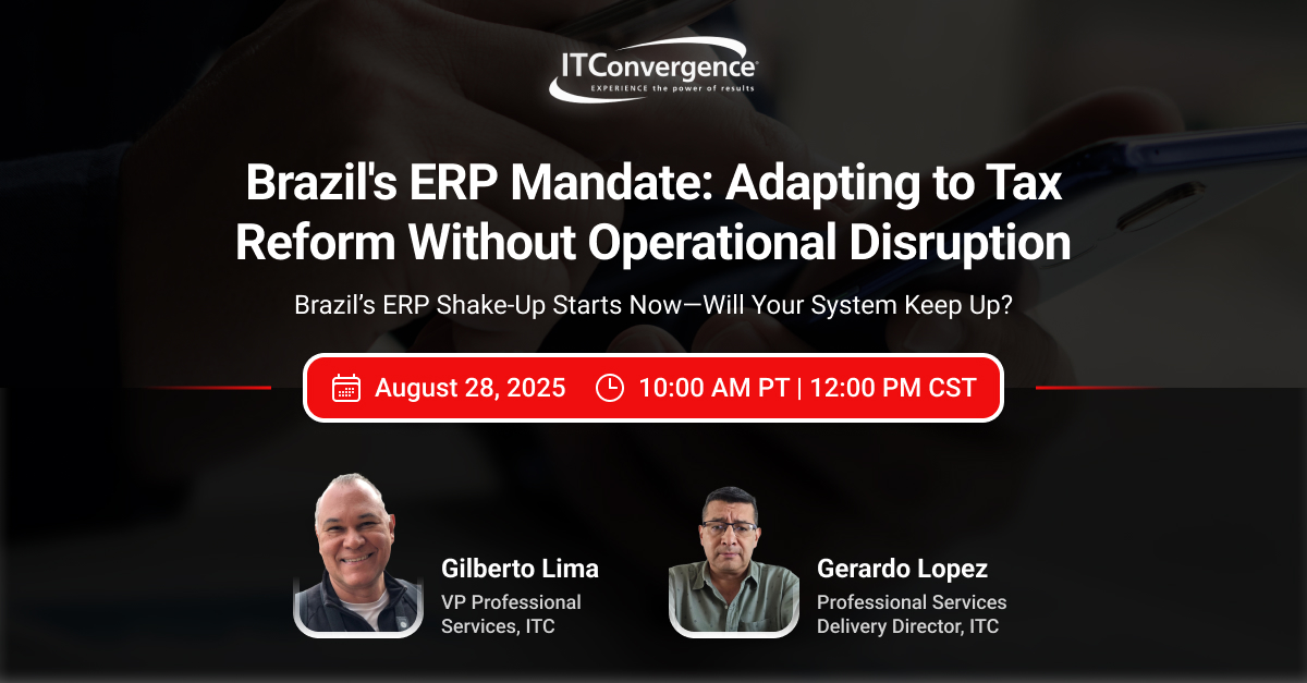 Today's the day.

CBS/IBS reform is coming, and your ERP needs to be ready.

Join us live for a power-packed session that cuts through the noise and delivers what your team needs.
Don't wait, this is your last chance.

REGISTER NOW!
hubs.ly/Q03F_-CJ0
#Braziltax #ERP #CBSIBS