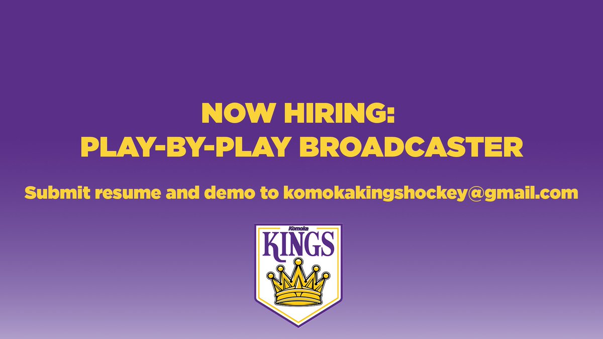 🎙️ We're Looking for Our Next Voice! 🎙️

The Komoka Kings are searching for a Play-by-Play Broadcaster to call the action this season!

If you love the game, storytelling, and want to be part of the excitement in Komoka, send your resume/demo to komokakingshockey@gmail.com