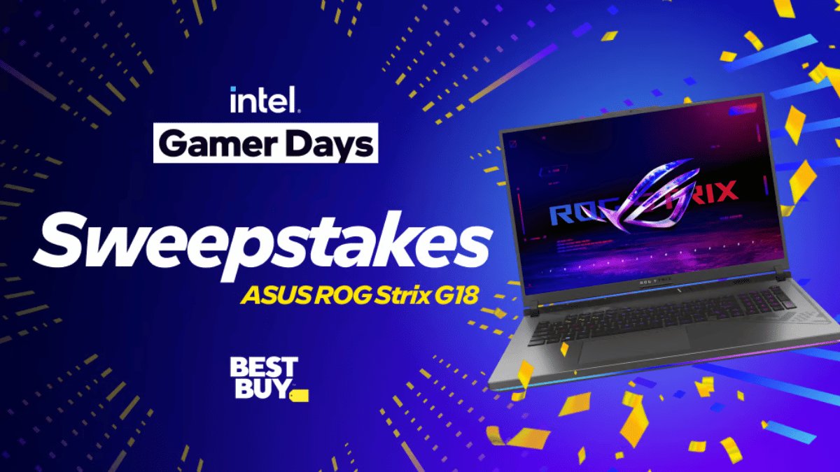 sweepsinvasion's tweet photo. 🎮 Win big with Intel® Gamer Days 2025! Enter for a chance to snag an ASUS ROG Strix G18 gaming laptop with top-tier specs. Don't miss out!🔗 #GamingSweepstakes https://t.co/42WTDN9jJA