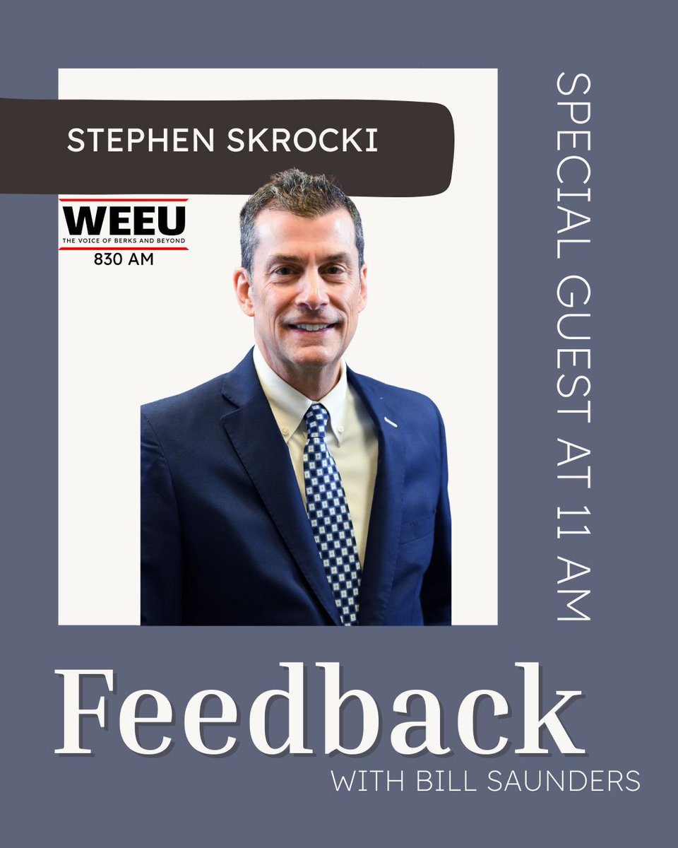 In the 11am hour of Feedback, Stephen Skrocki, a former Chief Financial Officer for various school districts around Pennsylvania, will join the show to talk about the Property Tax/Rent Rebate program. Be sure to tune in and listen!