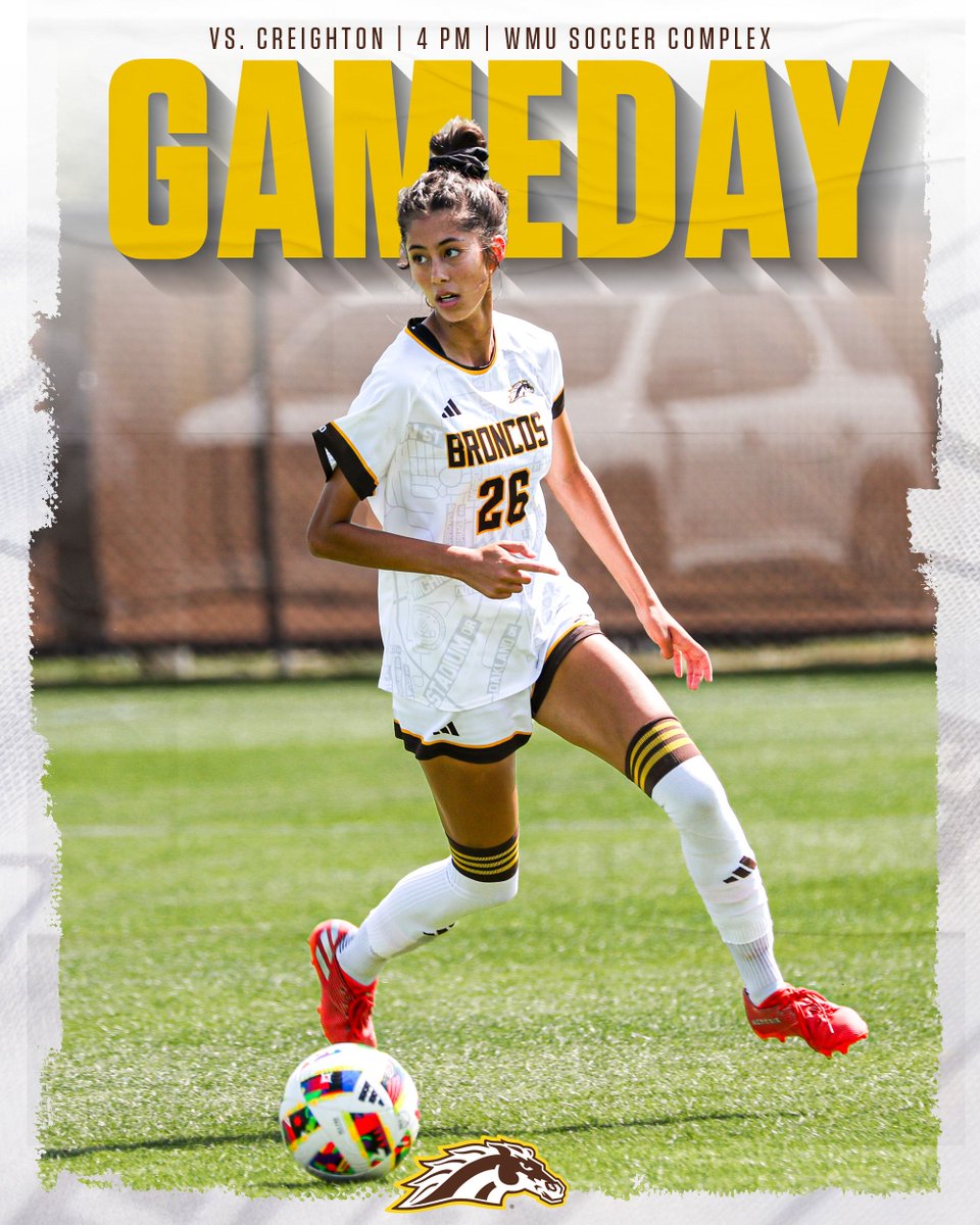 IT'S GAMEDAY! Get out to The Farm to watch us take on Creighton! 

🎟️ wmubroncos.evenue.net/events/WSOC 
📺 youtube.com/watch?v=NO9M9G… 
📊 stats.statbroadcast.com/broadcast/?id=… 

#BroncosReign