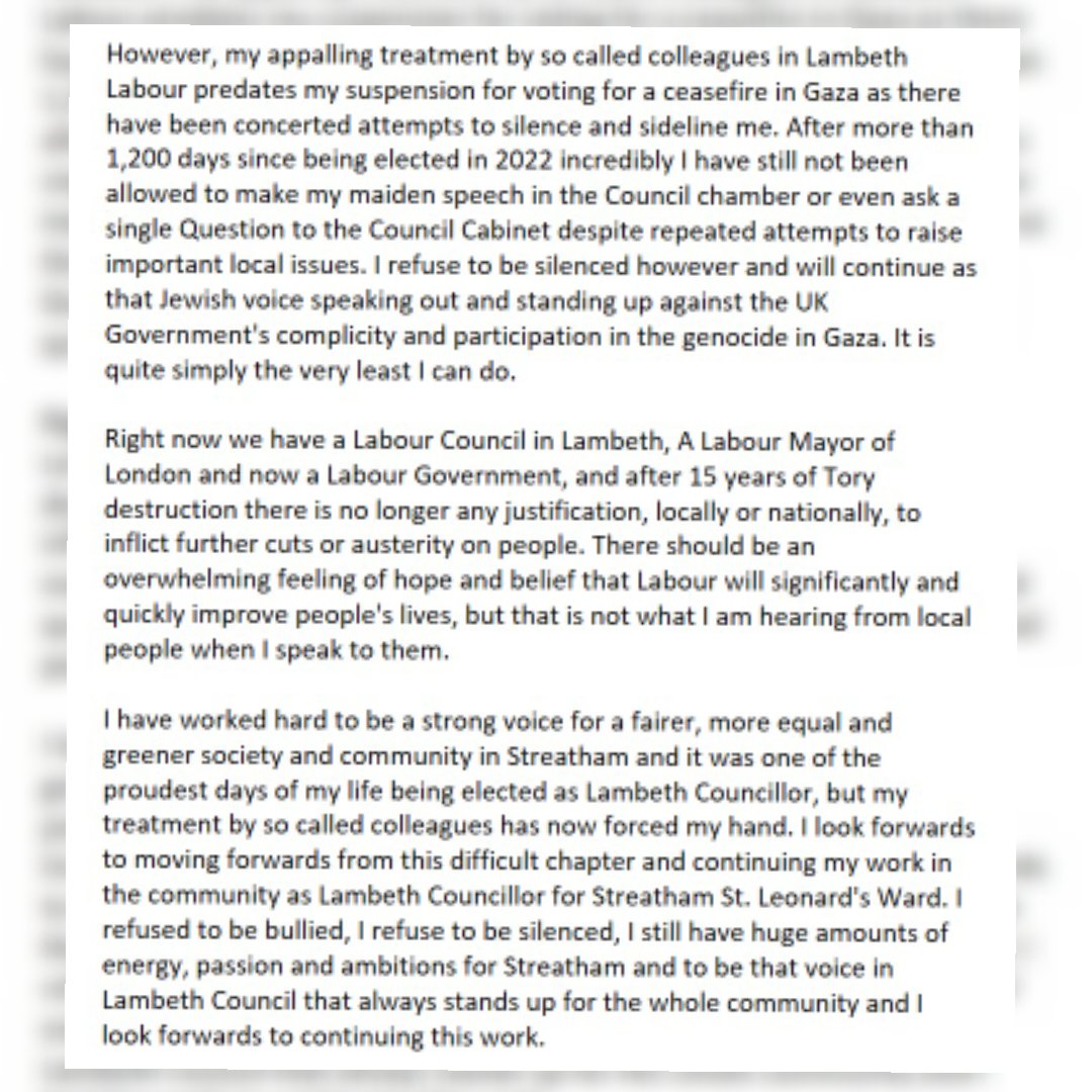 Today I am resigning from the Labour Party after the best part of two decades membership and dedicating much of my adult life to the party.