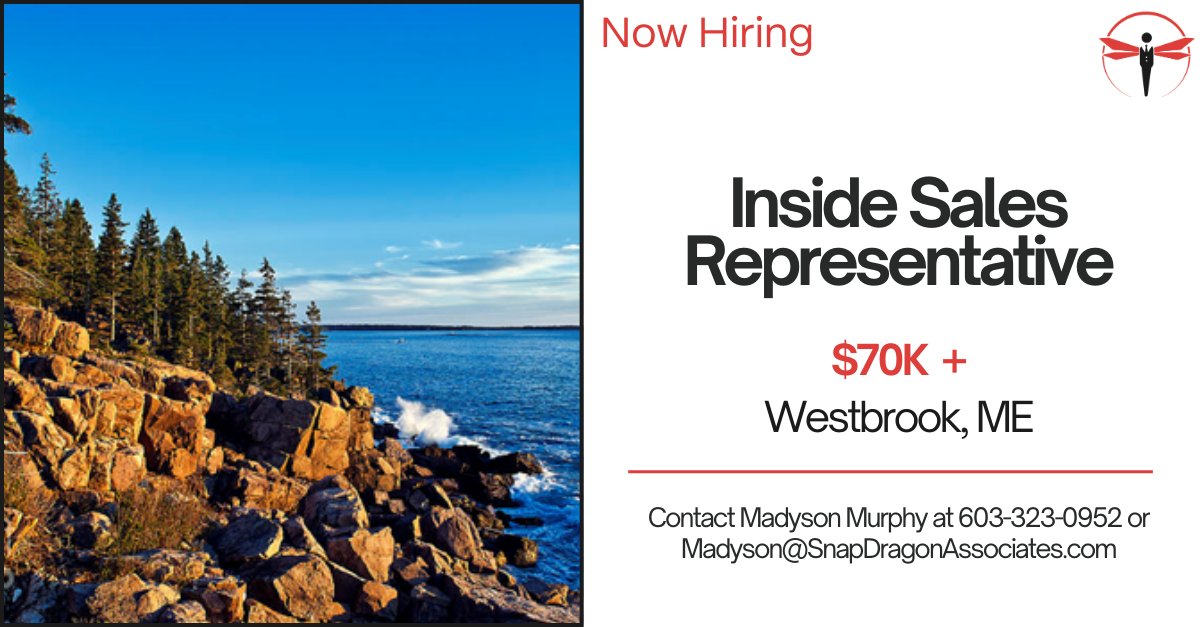 📍 Westbrook, ME: Hiring an Inside Sales Rep for a top building materials supplier.

• M–F schedule + rotating Sat 
• Full benefits package
• Growth path to outside sales

Apply Here: ow.ly/Y2gW50WNuxt

#sales #maine #salesjobs #buildingmaterials #nowhiring