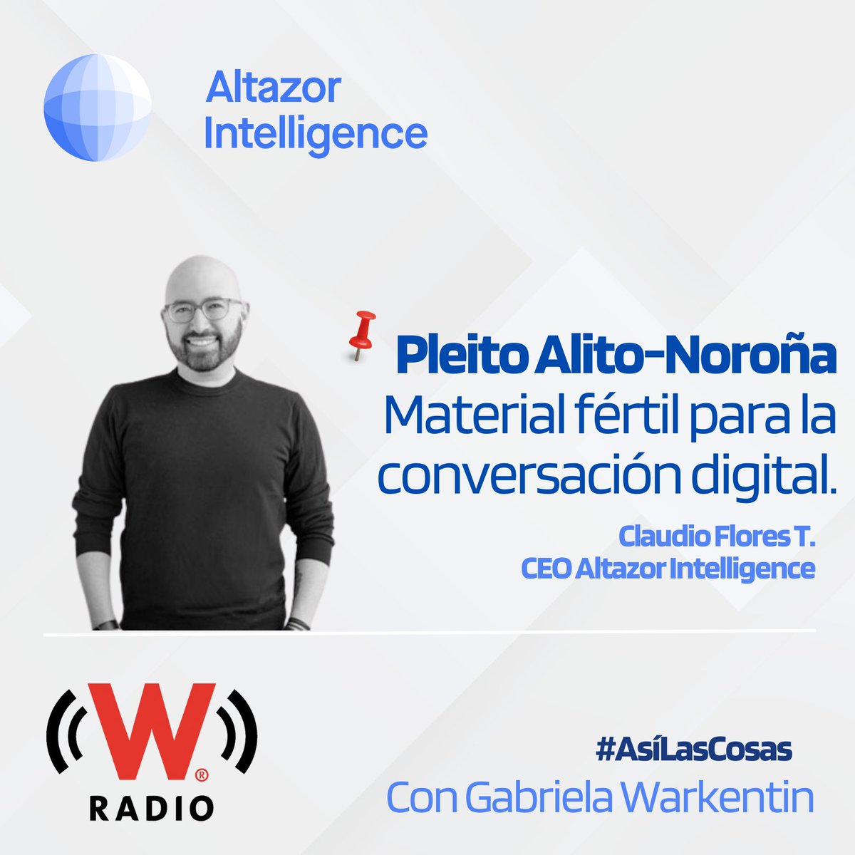 Altazor Intelligence (@altazor_intell) on Twitter photo El pleito Alito–Noroña desató creatividad digital: memes, mofas y nano-narrativas que circulan veloz en redes. De esto hablará nuestro #CEO <a href="/ClaudioFloresT/">Claudio Flores Thomas</a> en #AsíLasCosas con <a href="/warkentin/">Gabriela Warkentin</a> por <a href="/WRADIOMexico/">W Radio México</a>.
🕘 9 AM en vivo 👉 play.wradio.com.mx El pleito Alito–Noroña desató creatividad digital: memes, mofas y nano-narrativas que circulan veloz en redes. De esto hablará nuestro #CEO <a href="/ClaudioFloresT/">Claudio Flores Thomas</a> en #AsíLasCosas con <a href="/warkentin/">Gabriela Warkentin</a> por <a href="/WRADIOMexico/">W Radio México</a>.
🕘 9 AM en vivo 👉 play.wradio.com.mx