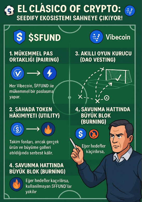 ⚽ El Clásico of Crypto: #Seedify Ekosistemi Sahneye Çıkıyor! ⚽

Tıpkı Barça ve Madrid'in birleşip dünyaya karşı oynaması gibi, $SFUND ve onun #Vibecoin'leri de aynı formayı giyiyor! Rakip altcoinlere karşı ezici bir üstünlük kuran bu dinamik ikili, nasıl mı çalışıyor? 

İşte