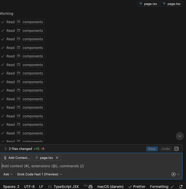 jeremymarquer's tweet image. grok code fast 1 is funny 😅
#vscode #grokcode #copilot