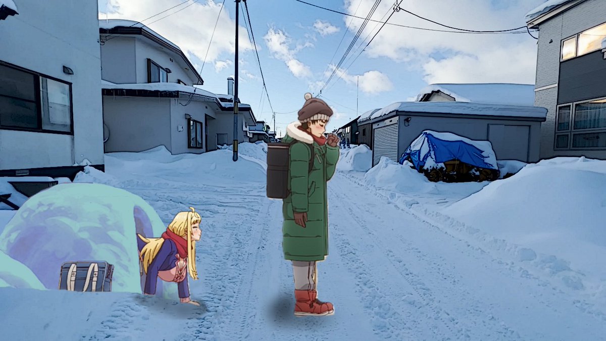 JasonWTI's tweet image. Today there will be only one picture where the #DosankoGal heroes are transferred to real streets of #Kitami. It was made by my own hands. The task of installing local AI models requires a lot of time... Therefore, the continuation of the cycle of such pictures is postponed.🧐