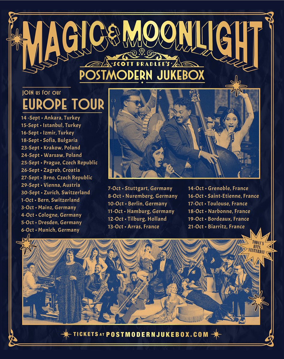 Europe!! We can’t wait to see you next month for the vintage music party of the year!! Is your city on the list? All tix available at pmjtour.com