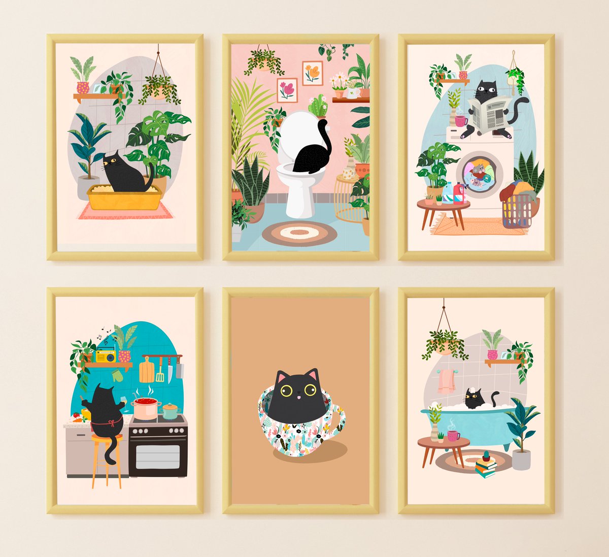 catnipartprints's tweet photo. Set of 6 adorable black cat digital prints! 🐈‍⬛🐈‍⬛
Bring some feline charm to your walls
SAVE 20% today!
Link below ⬇️🛒
https://t.co/RNsAeGl0SU 
#CatLovers #ArtPrints #homedecor #etsy #etsyshop #cats #digitalart #digitalprints #Cat #wallart #blackcat #Interiordesign #prints #love https://t.co/MAdRt1whS4