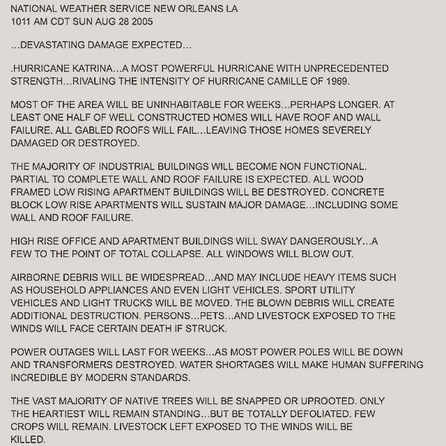 This is THE spookiest weather advisory ever issued by any NWS office, ever, in advance of Hurricane #KatrinA

Issued at this moment 20 years ago.