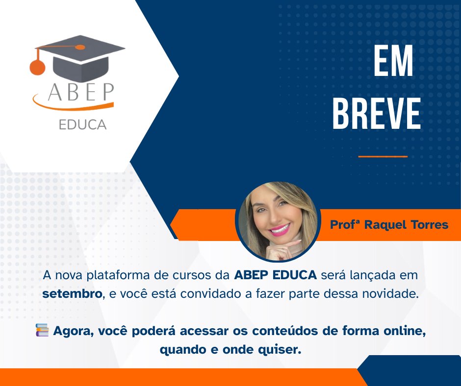 Vem aí a ABEP EDUCA! Em setembro, lançamos nossa plataforma de cursos online para o setor de pesquisas. Para marcar o início, apresentamos Raquel Torres, referência em grupos focais e pesquisa qualitativa. Fique ligado!