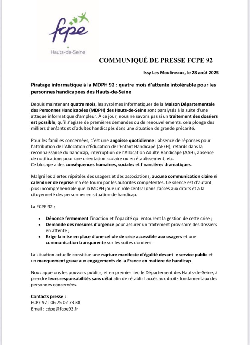 🚨🚨 #MDPH92 #URGENCE ‼️ #CharlotteParmentierLecoq <a href="/CaVautrin/">Catherine Vautrin</a> <a href="/bayrou/">François Bayrou</a>