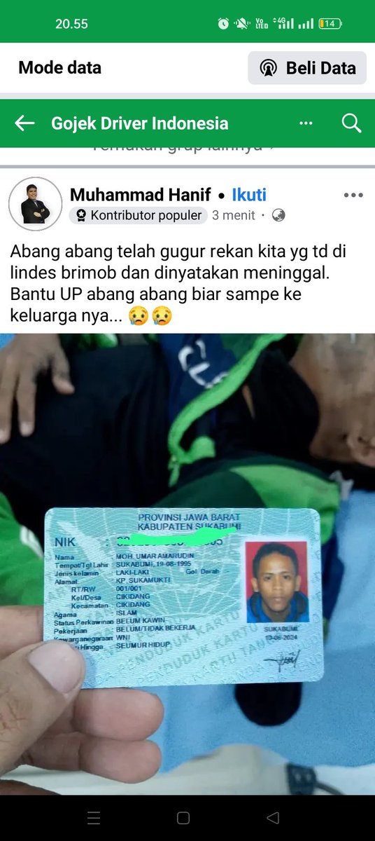 ABjodohComeback's tweet photo. BREAKING NEWS

Innalillahi Wainna Ilaihi Roji'un

Aksi BIADAB Mobil Brimob Yang Melindas Driver Gojek Dan Mengakibatkan Abang Gojeknya Meninggal Dunia😭 https://t.co/z6tjvo3MqA