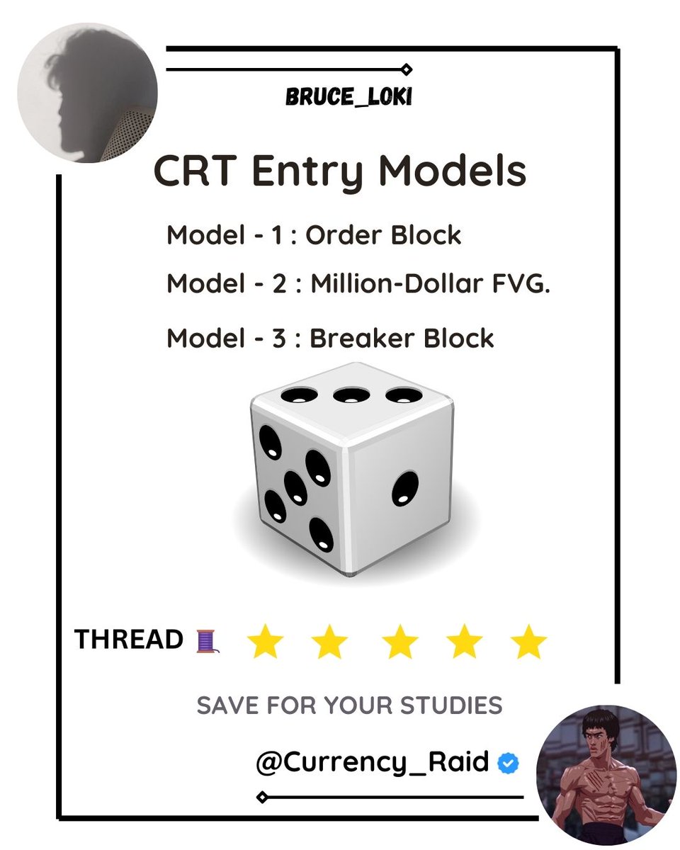 #CRT  

CRT (Candle Range Theory)

What should you do after spotting CRT:

Model 1: Order block.  
Model 2: Million-dollar FVG.  
Model 3: OTE and breaker.

For More Insights, Like, Repost, and Share! 💡

If you want pdf comment "Entry Model" and DM me to receive the PDF LINK