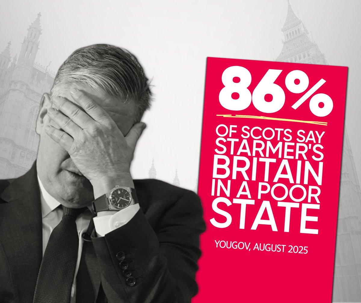 🚨 86% of Scots say Starmer's Britain is in a bad state.

📉 Perceptions of Britain have worsened since Labour came to power.

🔍 No matter who sits in Westminster, Scotland's resources and potential are wasted - it's time for a better future with independence.